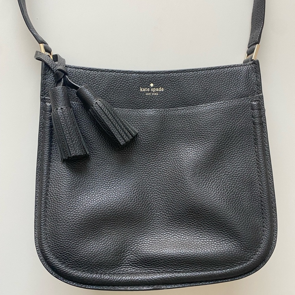 Kate Spade Black Crossbody Bag with Tassel Detail